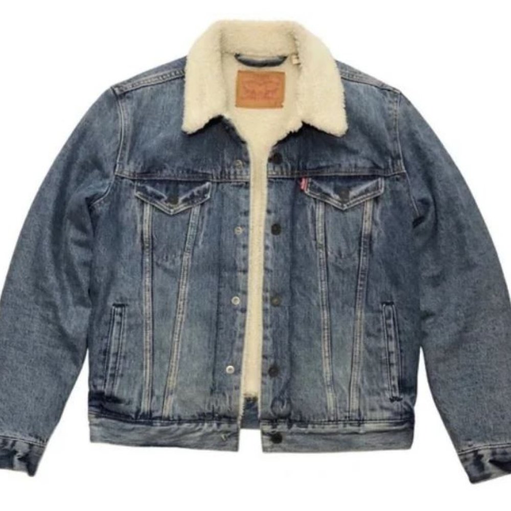 Levi's Original Sherpa Trucker Jacket, Denim Jean, Women's Large